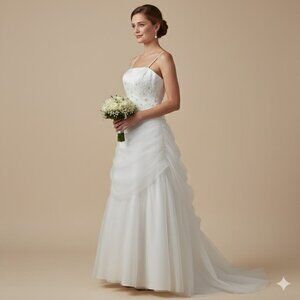 Impression Bridal White Tulle Two Piece  Ballgown NWT